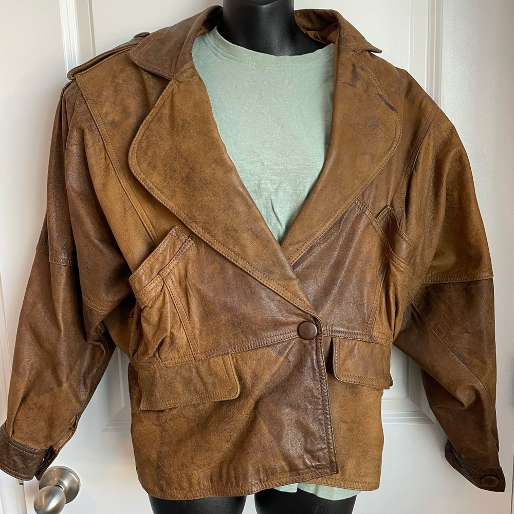 1980’s Leather Biker Coat